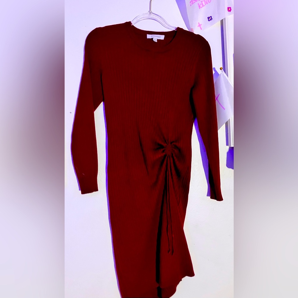 Red velvet color dress